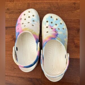 CROCS Sandals in Pastel Tie-Dye